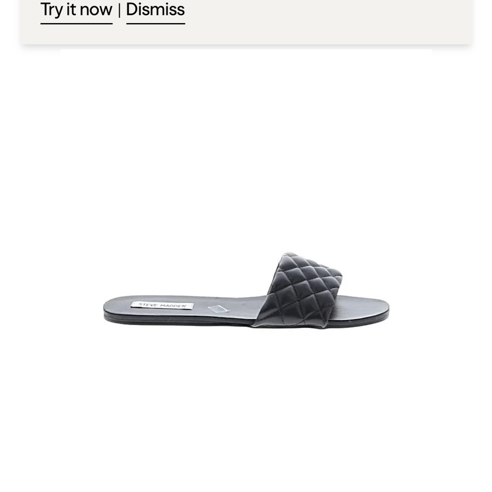 Steve Madden Black Quilted Slide Sandals